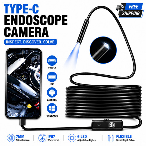 Usb type endoscope borescope - usb, c