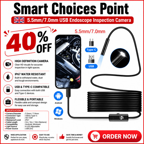 Waterproof endoscope snake cam - endoscope,