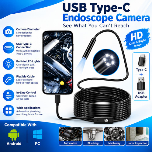 Usb type endoscope borescope - type, c