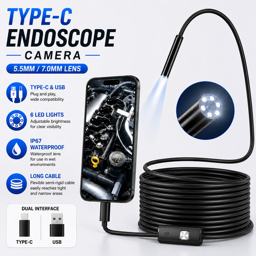 Usb type endoscope borescope - c,