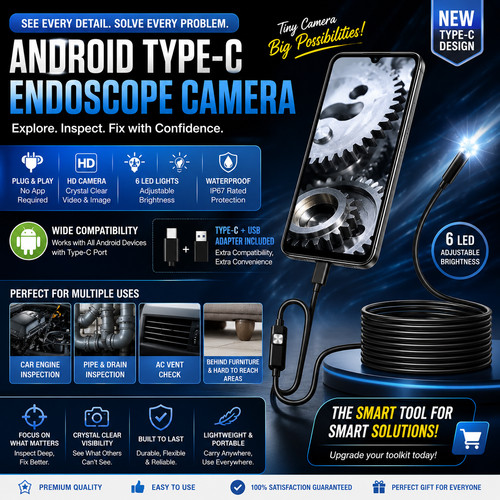 Usb type endoscope borescope - usb, c
